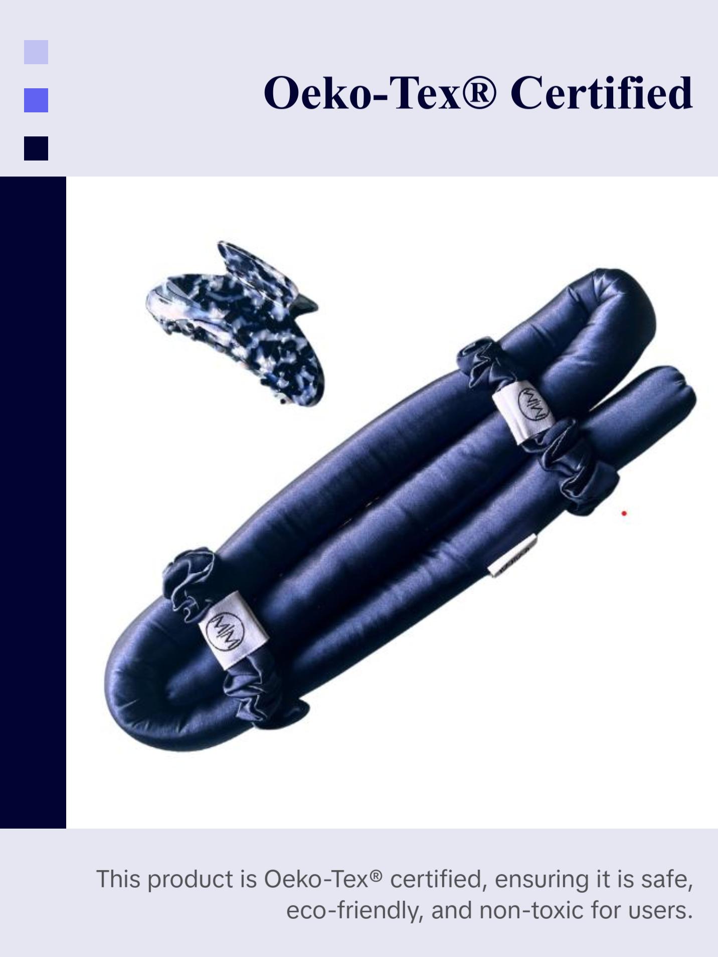 100% Mulberry Silk Heatless Curling Headband and Scrunchie Set