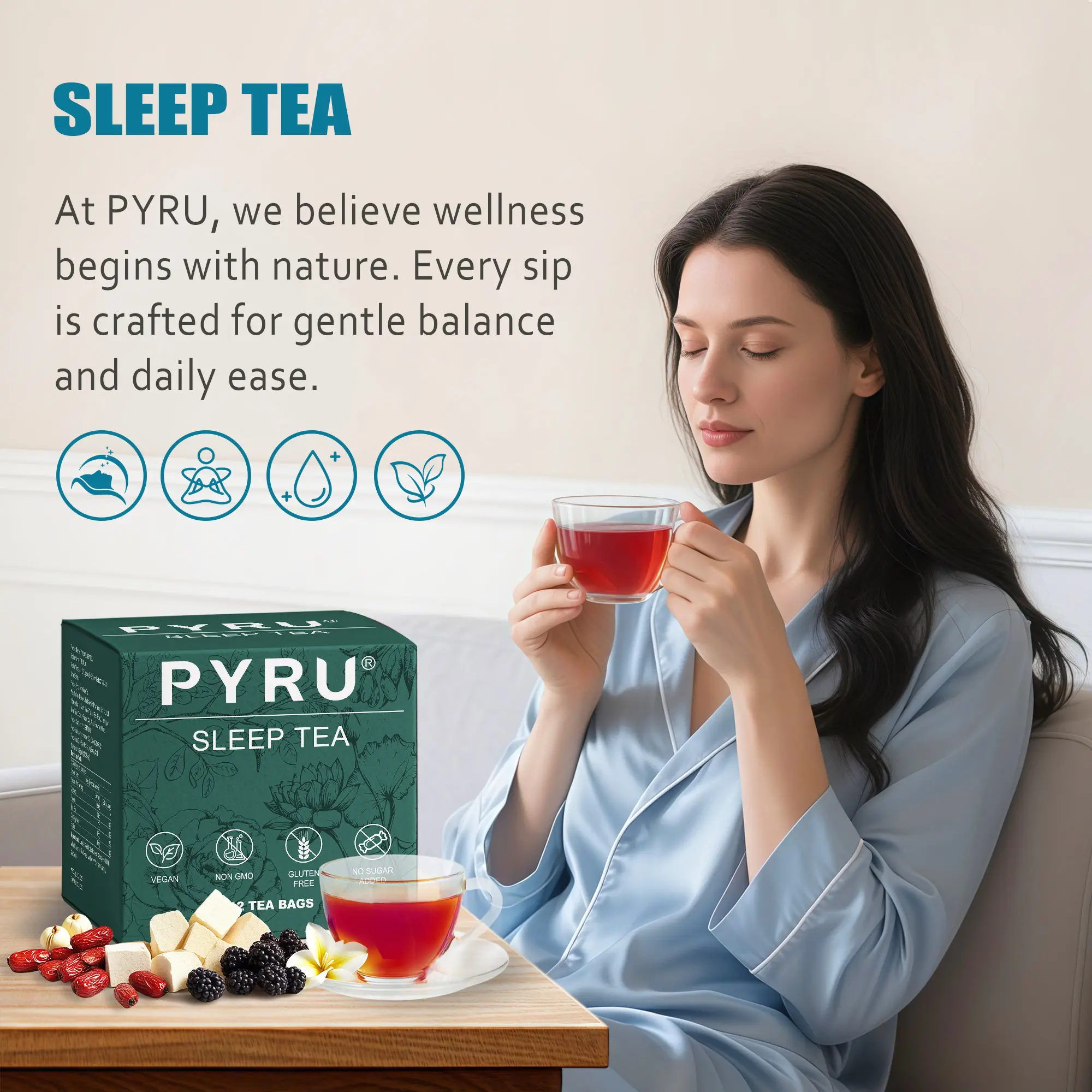 Truth Pure Cleans 3本セット PYRU Tea Combo – Calm Cleanse 4-Box | Relaxation & Gentle Reset
