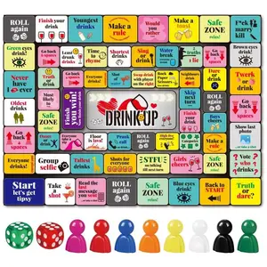 Adult Drinking Board Game Set with Rubber Mat, Fun Party Interactive Drinking Games for Game Night, Birthday Parties, Family Gatherings, Tabletop Games