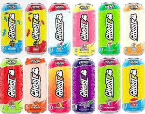 Ghost Energy Drink - 16oz - Energy & Focus & No Artificial Colors - 200mg of Natural Caffeine, L-Carnitine & Taurine - Gluten-Free & Vegan - 12 Random Flavours Variety Pack