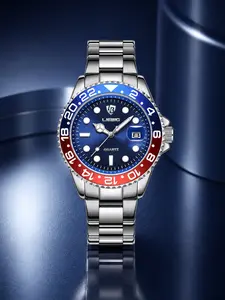 Business Casual Men's Watch, Liebig Blue Quartz Watch, Accurate Timekeeping, Single Calendar Display, Fashionable Design, All Seasons, Luminous Analog Watch