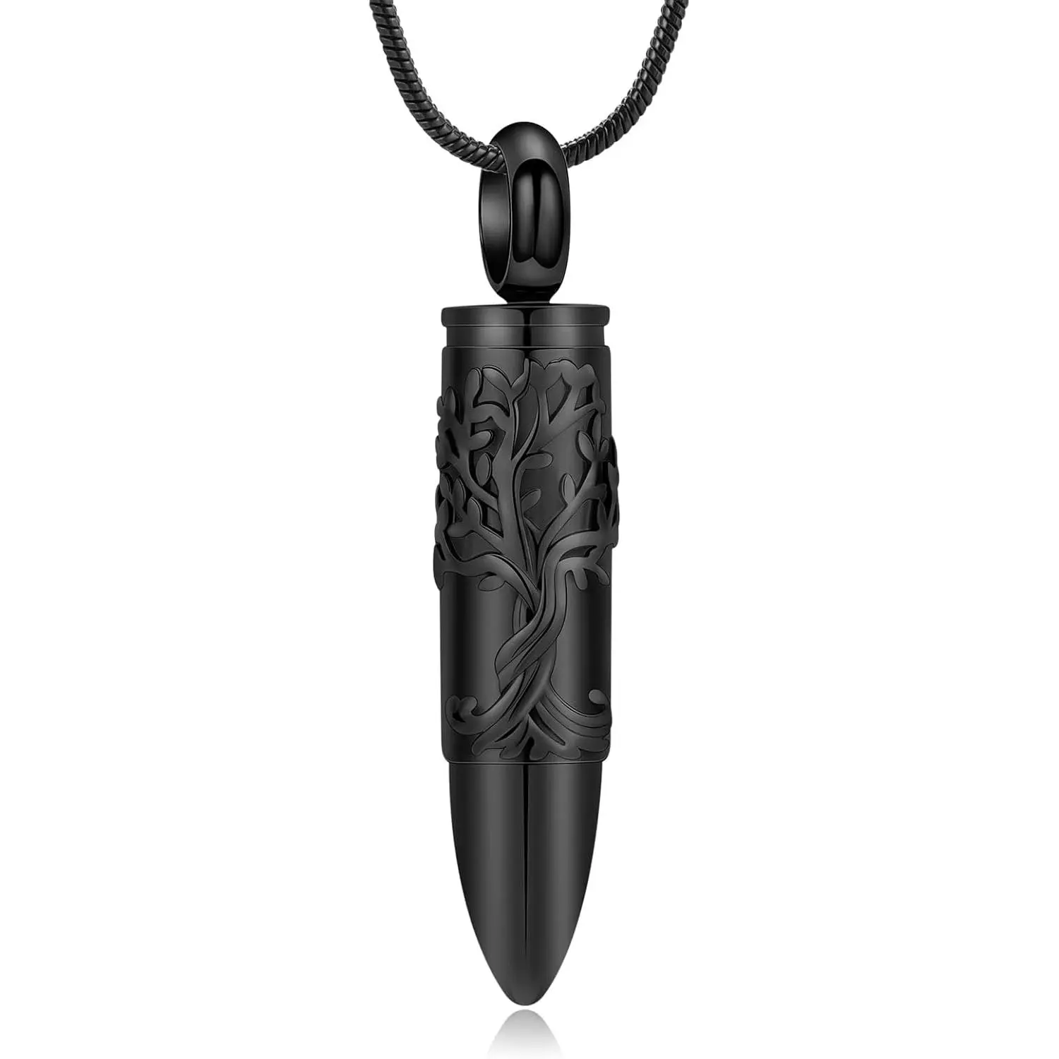 Bullet Urn Necklace for Ashes, Remembrance Memorial Cremation Jewelry, Ash Holder Keepsake for Humans