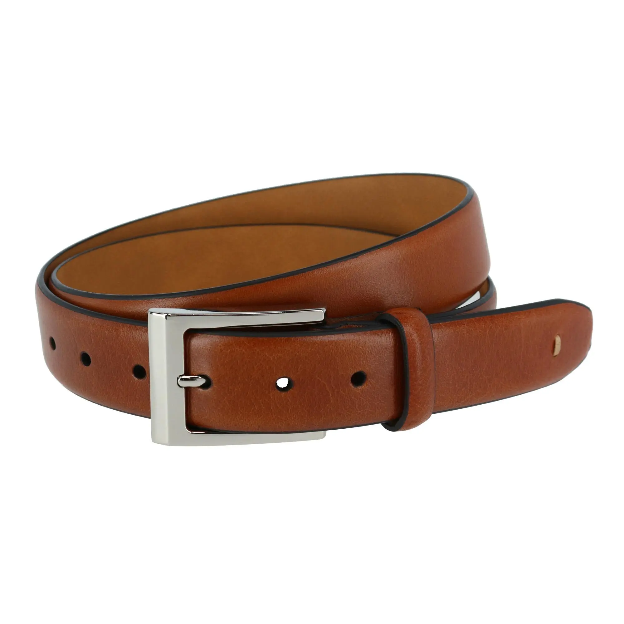 Trafalgar Men's Pebble Grain Leather Waist Belt, Heavy Duty Fashion Belts for Casual Dress with Silver Tone Buckle