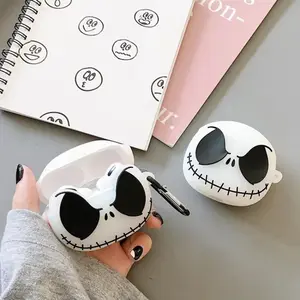 1 piece of luminous skull shaped headphone protective case, anti drop and durable silicone headphone case, Apple wireless Bluetooth headphone case, suitable for AirPods 1/2/3/4/pro/pro2/pro3