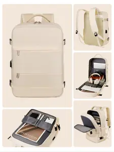 Sanlevi Large Multifunction Travel Backpack, Nylon, 180° Opening, Laptop Sleeve, Shoe Compartment, Flight Approved, Unisex for Hiking, School, Commuting, Traveling Daypack