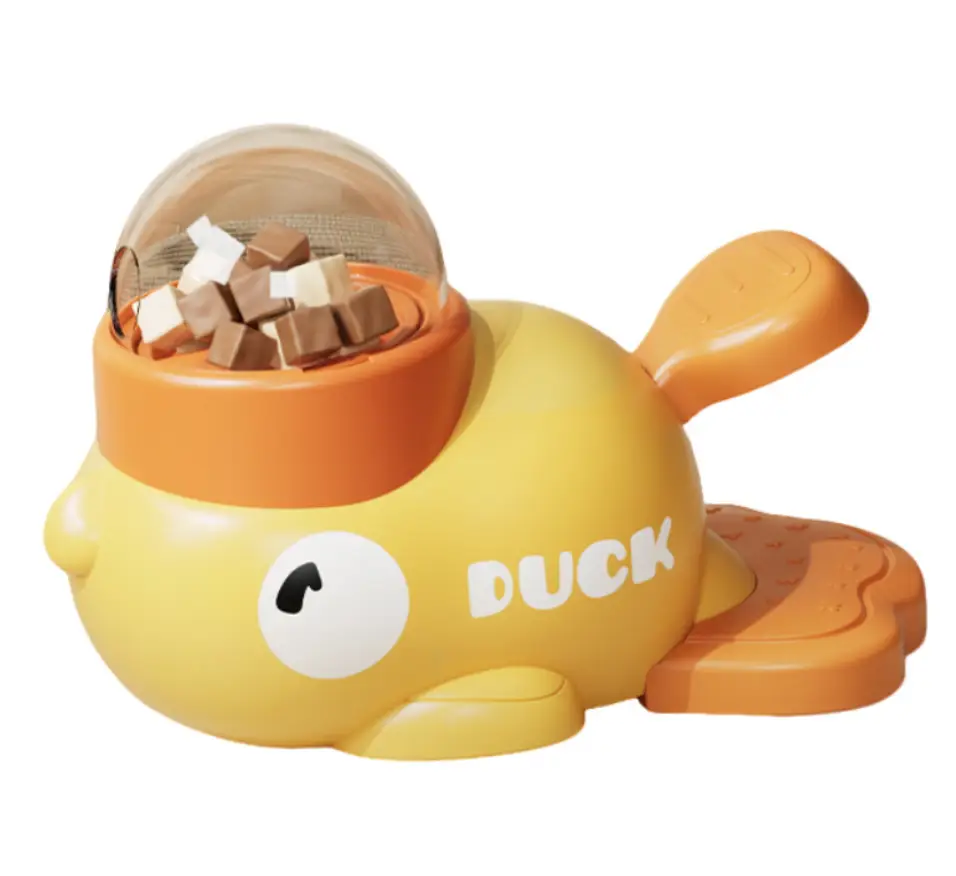 Dog&Cat Interactive Treat Dispenser Toy, Food Puzzle Slow Feeder, 2-in-1 Durable Cute Duck Shaped Design for Small Medium Dogs and Cats, Interactive I