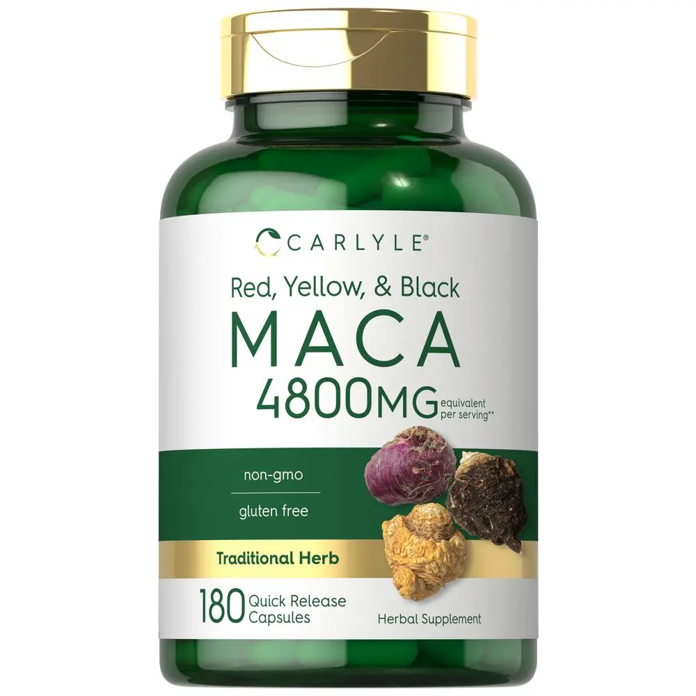 Carlyle Maca Root Capsules for Women & Men - 4800 mg - 180 Count - High Potency Extract - Non-GMO & Gluten Free Supplement Carlyle Maca Root Capsules for Women & Men - 4800 mg - 180 Count - High Potency Extract - Non-GMO & Gluten Free Supplement