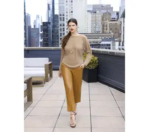Dennis Basso Petite Doeskin Pull-On Pant with On-Seam Pockets