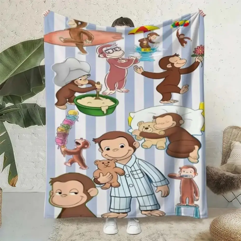 S-Smiling C-Critters Catnap Craftycorn Cartoon Soft Throw Blanket - Kids' Home Bedding for Bedroom, Bed, Sofa