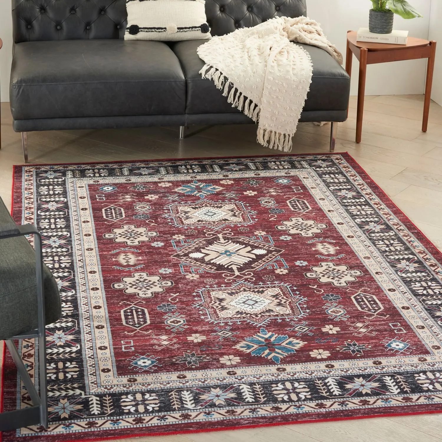 Nourison Fulton Vintage Medallion Non-Slip Flatweave Indoor Rug