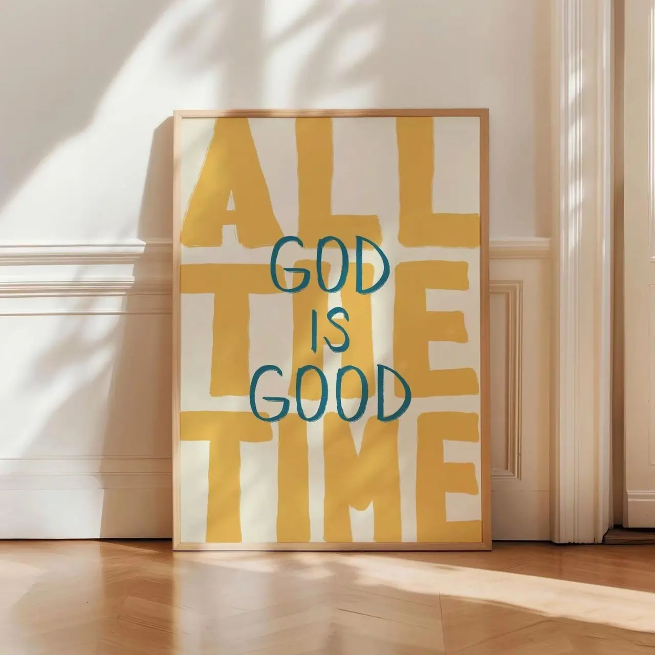 God Is Good All the Time Christian Wall Art, Bible Verse Poster, Modern Faith Decor