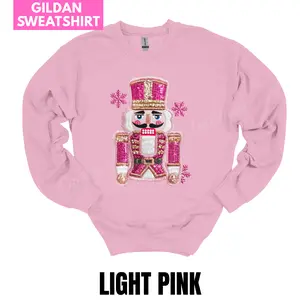 FAUX Embroidered NUTCRACKER GILDAN Sweatshirt