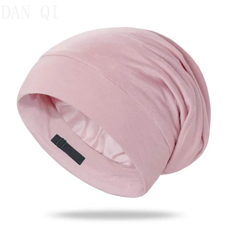 100% Pure Natural Mulberry Silk Bonnet - Women's Haircare Hat, Smooth Heatless Sleeping Hair Wrap, Frizz Protection for Curly Hair, Satin Lined, Daily Use, Available in Pink, Black, White, Silk Bonnets Hats for Men, Anyone With Long Or Short Hair