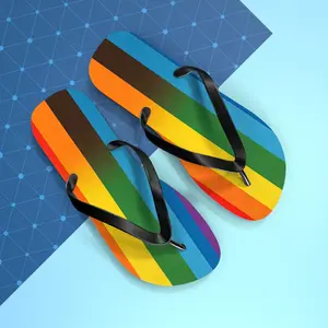 Gay Pride Flip Flops Rainbow Pattern Exclusive Design - Multiple Sizes Available Shoe Boy