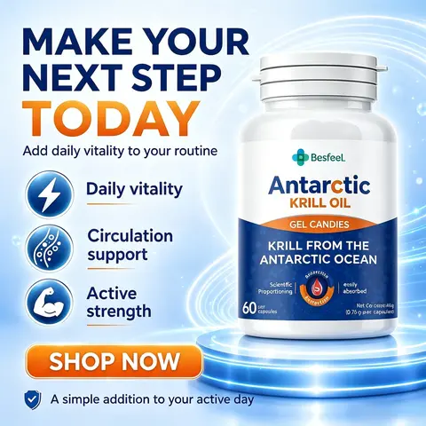 High-Purity Antarctic Krill Oil Capsules – Contains Phospholipids & Astaxanthin – Phospholipid-Bound Omega-3 – Nutritional Supplement for Middle-Aged and Older Adults – Pure Ingredients – Suitable for Long-Term Daily Use