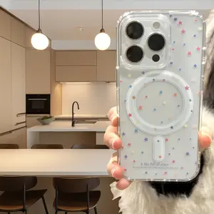 Colorful Stars Magnetic Phone Case for iPhone 15 Plus 16 Pro Max 14 13 12 11 Pattern Anti-Scratch Military-Grade Drop Protection Slim Cover