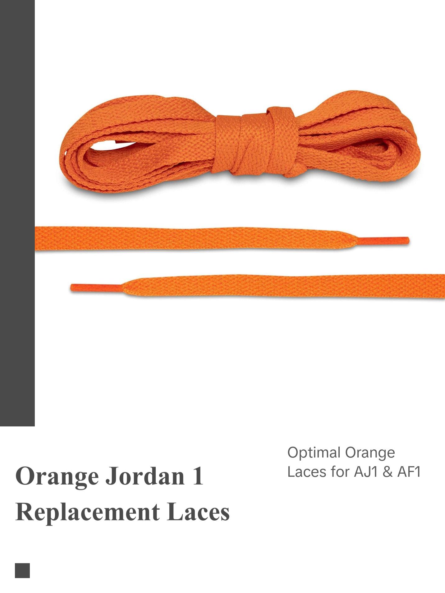 Orange Jordan 1 Replacement Shoelaces By Lace Lab - Flat Shoe Laces For Sneakers, AF1, Air Force 1, Other Athletic Sneakers