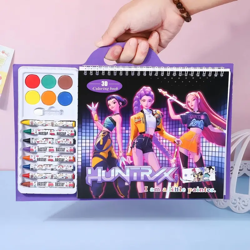 K-Pop Anime Coloring Book, Singing Queen Colorful Drawing Activities, Safe Art Supplies & Creative Fun Gift