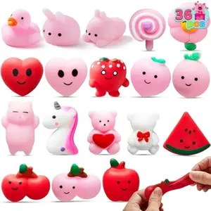 36 Packs Valentines Day Mochi Squishy Toys, Stress Relief Fidget Toy, Cute Miniature Novelty Squeeze Toys for Kids Valentine's Party Favors, School Classroom Gift Exchange and Goody Bag Filler