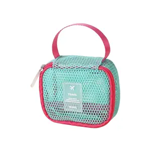 High-End Mesh Makeup Bag, Large Capacity Multi-Purpose Cosmetic Organizer, Stylish Embroidered Hard Shell Design, Travel Cosmetic Bag