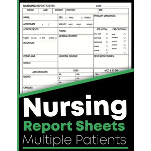 Nursing Report Sheets Multiple Patients: Simple organizing Form to Complete Patient Brain Sheets for Multiple Records / Nurse Appreciation