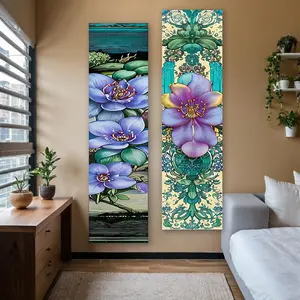 Floral Pattern Wall Hanging Banner, 2 Counts/set Nature-inspired Long Narrow Banner Tapestry, Wall Hanging Decor for Home Living Room Bedroom, Flower