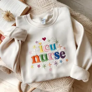 Embroidered ICU Nurse Sweatshirt, Unisex Crewneck, Nursing Gift, Intensive Care Unit Shirt