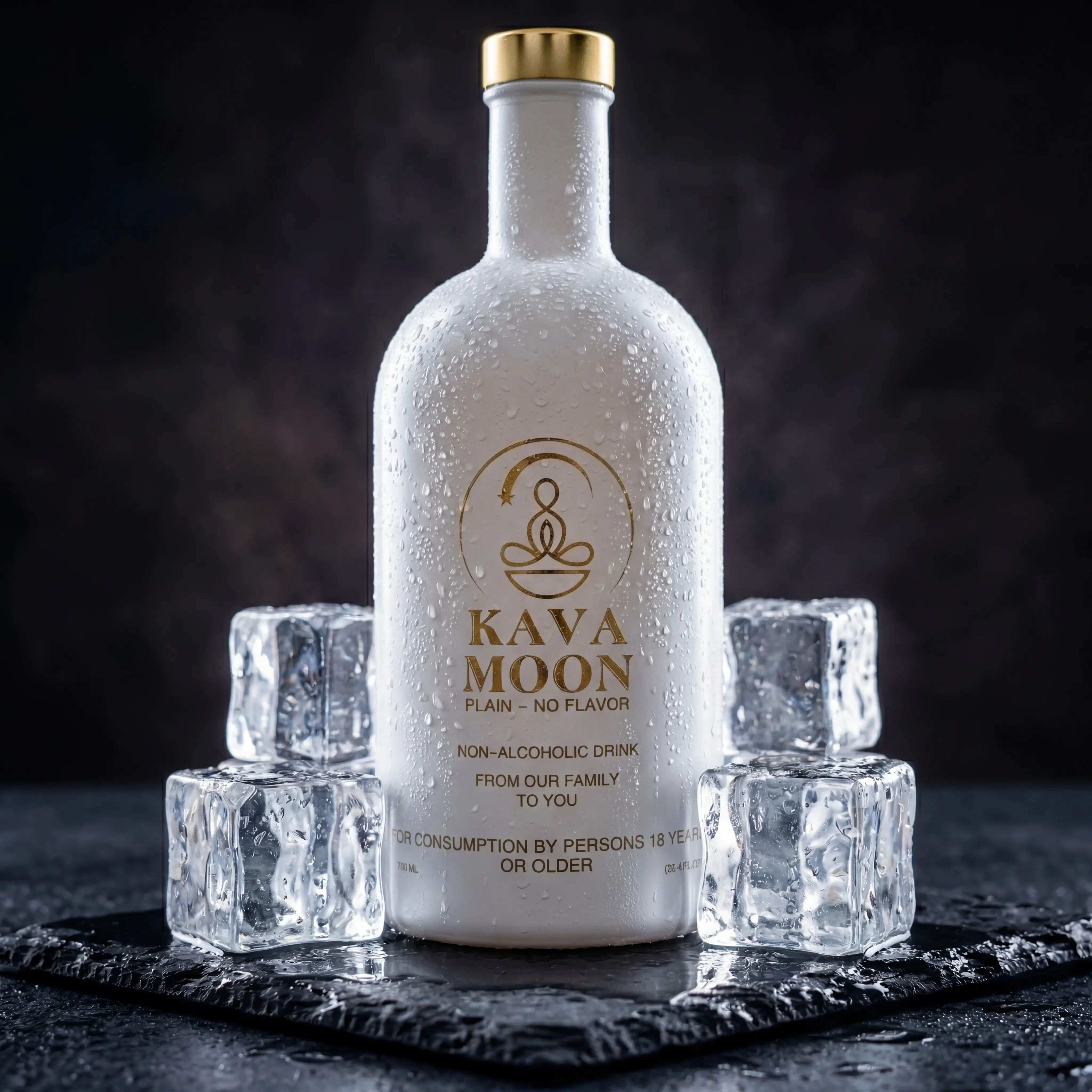 Kava Moon Plain Alcohol-Free Beverage - Clean Mocktail with Noble Kava Extract, Botanical Extracts, Pure Canvas Base