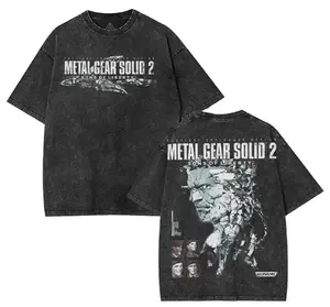 Metal Gear Solid 2 T-Shirt Game Lover Game Shirt Vintage Unisex Oversized Acid T-Shirt Menswear Clothes Top Cotton Fabric