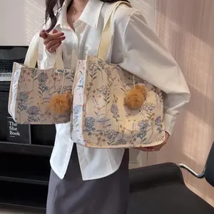 【FREE plush ornaments】Large capacity shopping bag for women, large shoulder bag, fashionable, For student, For travel，For Commuting