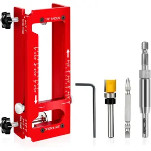 Door Hinge Clamp-Door Hinge Jig Kit for-Aluminum Door Kit Fits 2.5" to 5" Hinges with 1/4", 5/8" & Square Corners Types of Door Hinges
