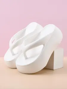 Women's Fashionable Solid Color Slippers, Casual Comfortable Home Slippers, Soft Non-slip Slippers for Indoor & Outdoor Wear, Walking Shoes