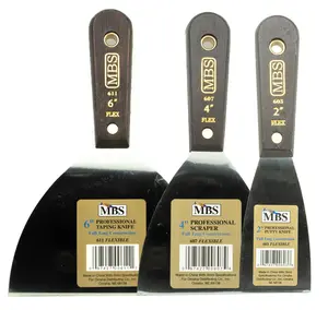 WorldWide Sales Online MBS 3pc Metal Putty Knife, Flexible Blade 2", 4", 6" Putty Knives