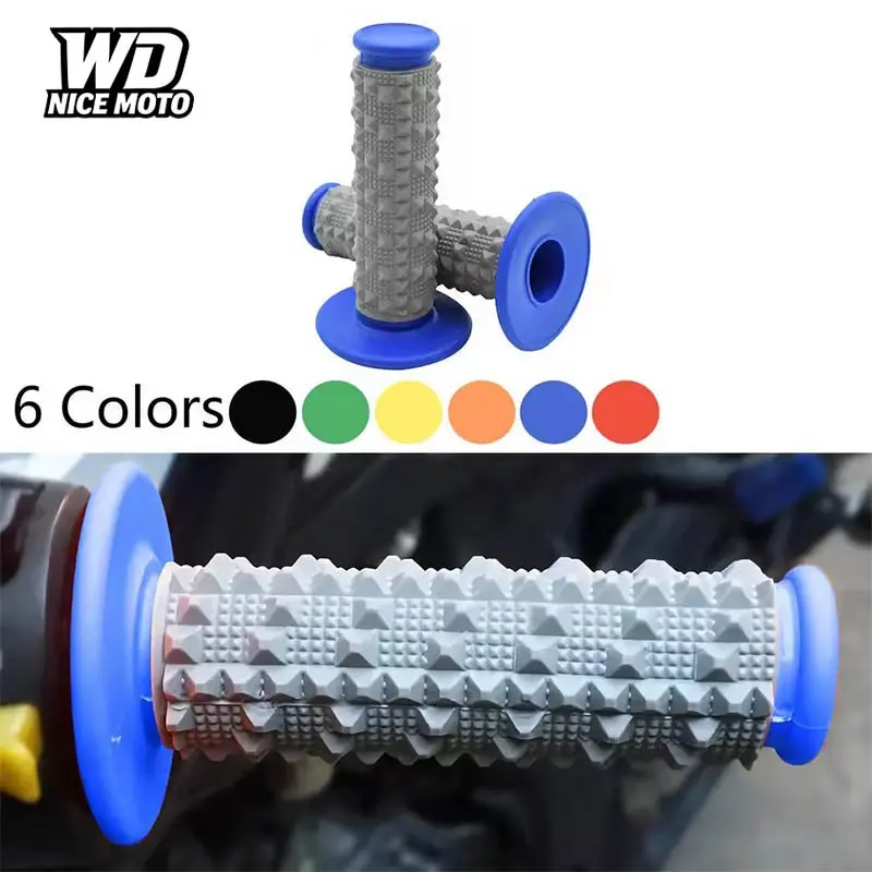 WD NICE MOTO Motorcycle 22mm 7/8" Handle Universal Grip, Large Particles Rubber Handlebar Grips, Motor Parts Accessories, for Atv Ktm Honda Yamaha Kawasaki