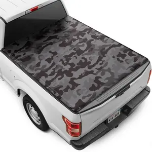 MotorBox Urban Camo Black/Gray Tonneau Cover for Ford/Chevy/RAM - Custom Fit All Weather Soft Roll with Weather-Tight Seals & Integrated Locks