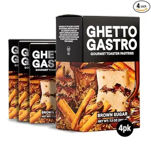 Ghetto Gastro Brown Sugar Toaster Pastries (4-Pack, 16-Bars) - Plant-Based, Vegan & Non-GMO Ingredients, Kosher Certified - Perfect for Breakfast or Snack