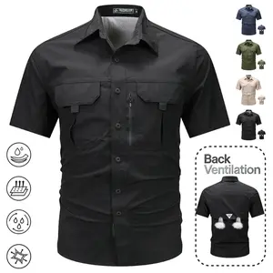 Men's Outdoor Workwear Short-Sleeve Shirt — Multi-Pocket Functional Casual Top
