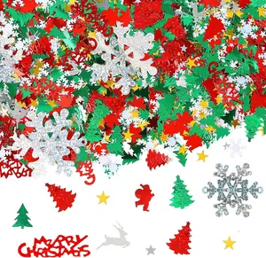 Mixed Embossed Christmas Confetti Set: 4800 count, Multicolored, PVC, 100g, Festive, Embossed, Christmas, Festive Gatherings