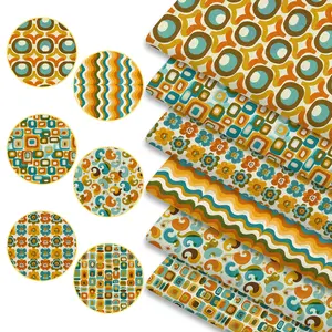 6pcs Abstract Irregular Pattern Fabric Bundles, 45cm*50cm/17.72in*19.69in Modern Geometric Shapes Fabric Squares for Quilting, Patchwork DIY Sewing Material for Bedding, Tablecloth, Bags, Headbands, Pillowcases