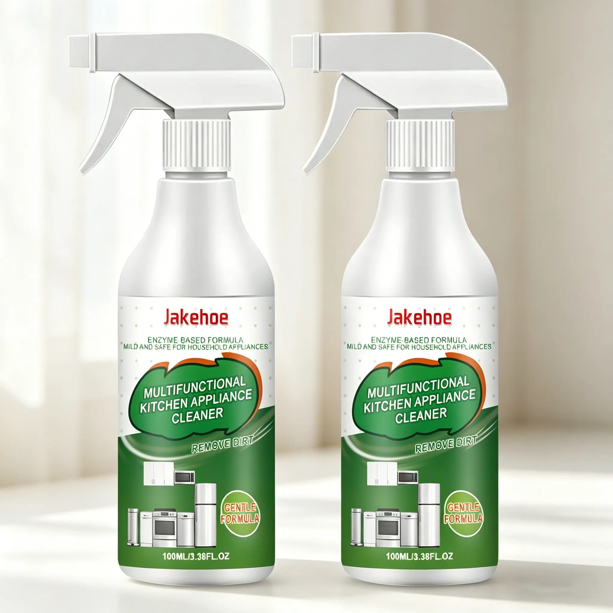2-Pack Hand-Friendly Kitchen Appliance Cleaner, Multipurpose Cleaner (100ml*2), Household Kitchen Cleaners, Household Cleaning Spray, Gentle To Hands, Cleans And Breaks Down Grease And Dirt, Easy-To-Use Spray