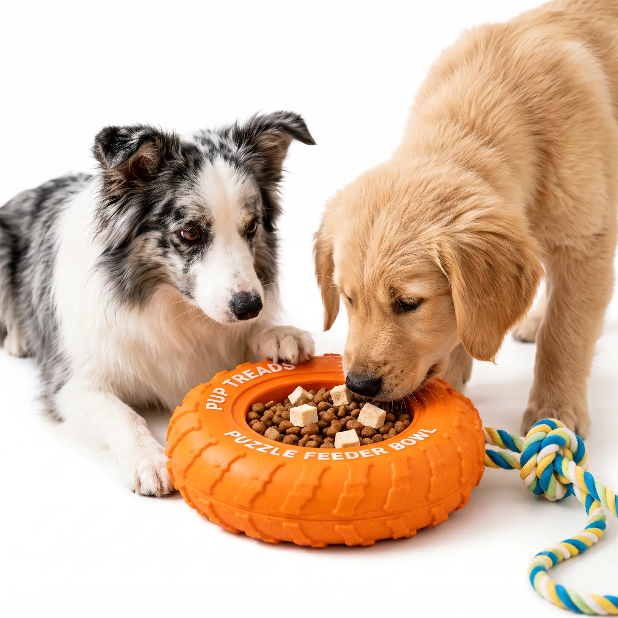 Indestructible Dog Chew Toy for Aggressive Chewers – Treat Dispensing Rubber Ring with Rope, Dental Cleaning Interactive Puzzle Toy for Small to Large Dogs