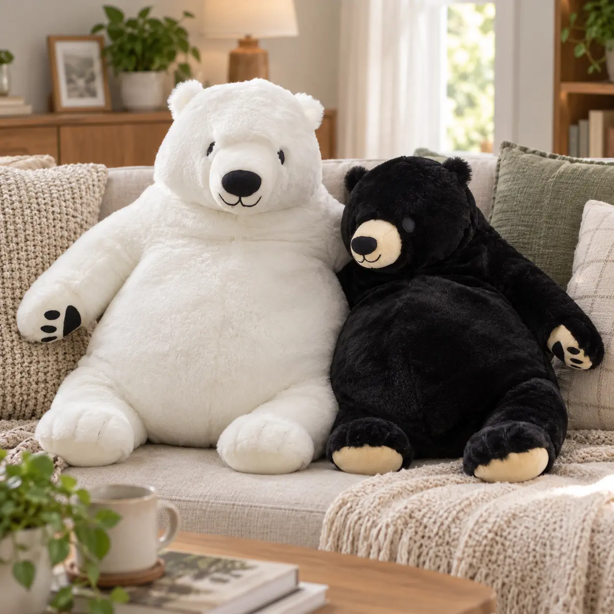 CHUBBYJOY 23in 31in Djungelskog Giant Weighted Stuffed Animal Teddy Bear, Super Soft Fluffy Simulation Polar Plush Toy, PP Cotton Hug Pillow,   Love  Birthday Christmas Gift for Kids Girls Boys, Home Decoration Hugging Pillow
