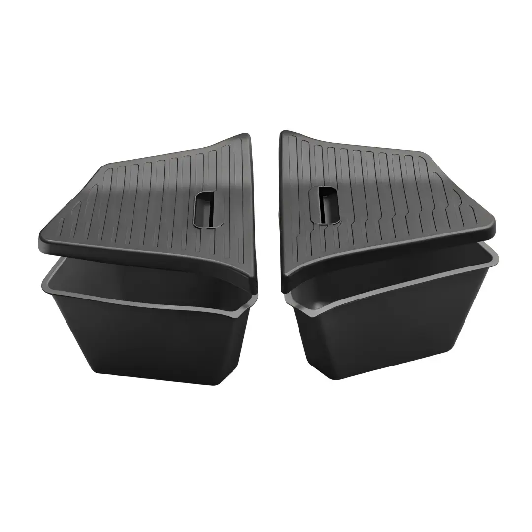 2Pcs TPE Trunk Side Storage Box Compatible with New Refined Tesla Model Y/YL, Waterproof Washable Rear Cargo Storage Organizer Tray