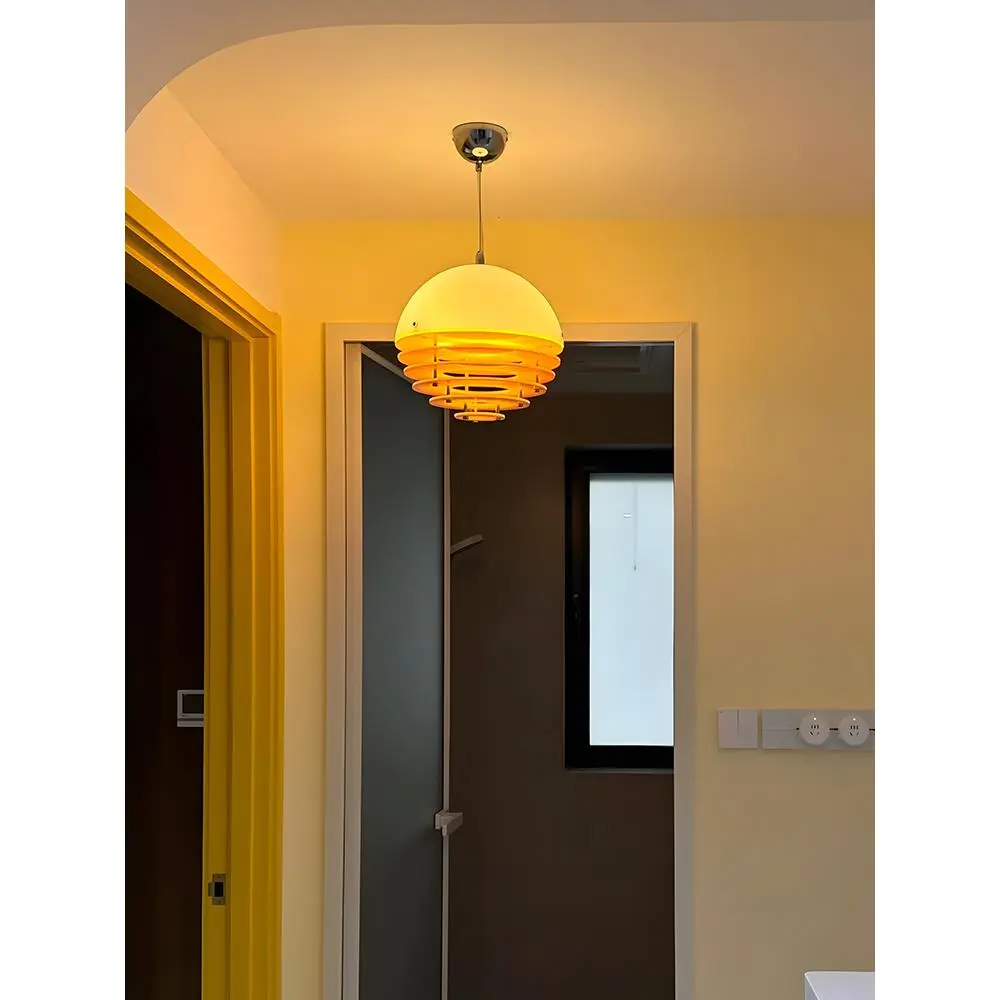 Sunset Orange Pendant Light – A bold fusion of Memphis flair and Bauhaus minimalism, this vintage-inspired ceiling lamp brings retro charm to modern spaces. Adjustable Rgb Lighting Led Restaurant Lamp Led Corner Lamp