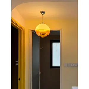 Sunset Orange Pendant Light – A bold fusion of Memphis flair and Bauhaus minimalism, this vintage-inspired ceiling lamp brings retro charm to modern spaces. Adjustable Rgb Lighting Led Restaurant Lamp Led Corner Lamp
