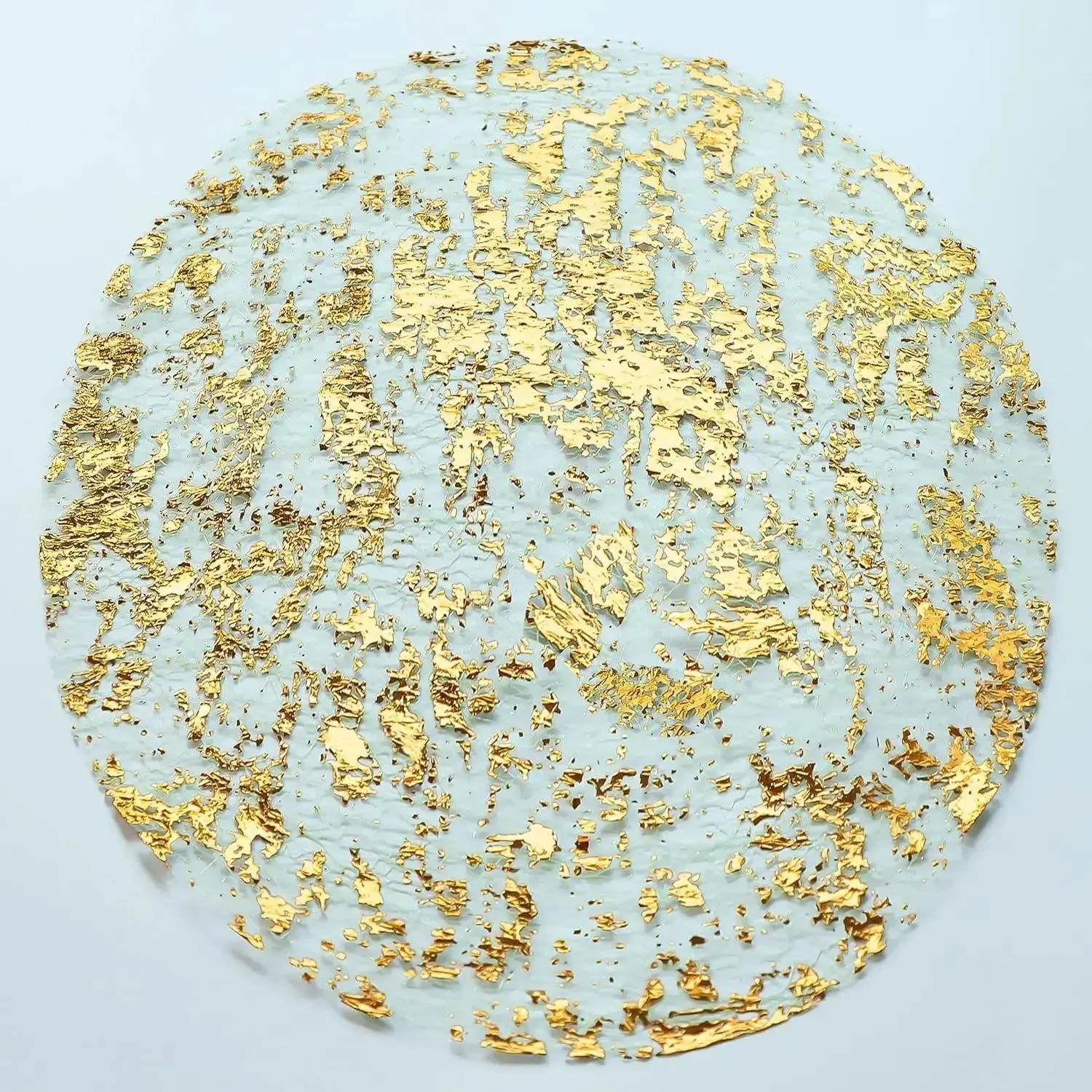 20/100PCS Metallic Foil Placemats 33cm Round Super Thin Disposable Glitter Gold Table Mats For Wedding Birthday Party Home Decor