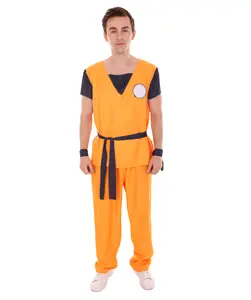HPO  Adult Men Super Fighter Orange Costume Flame Retardant Synthetic Fabric -Multiple Size