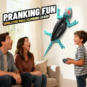 Rechargeable Remote Control Wall Climbing Lizard Toy, Blue Robot, Children's Electric Remote Control Prank Toy, LED Glowing Eyes, Suitable for Walls, Floors, Ceilings, Windows, Colorful box packaging is suitable for gifting
