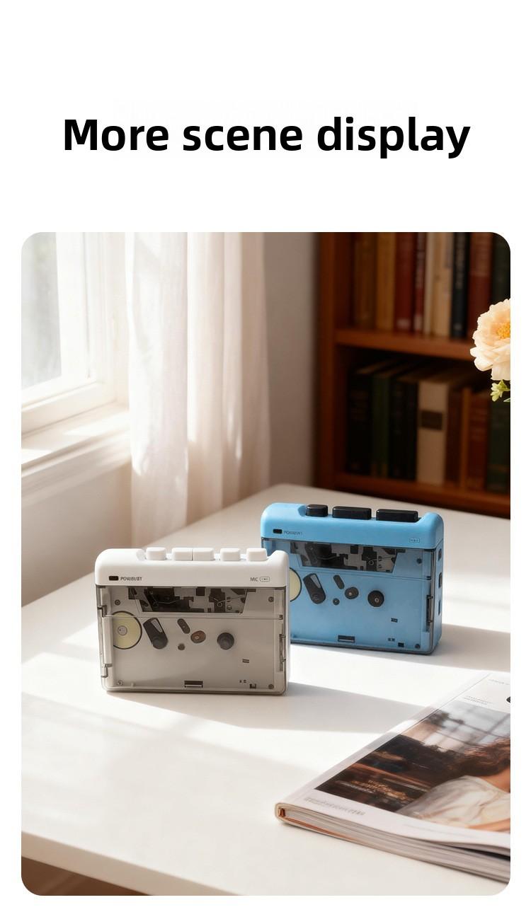 2026 New Model Heavy Bass Effect Cassette Player Nostalgic Dual Headphone Output English Listening Player