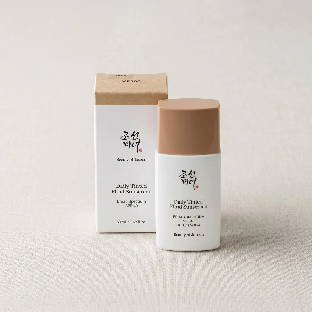 Beauty of Joseon Daily Tinted Fluid Sunscreen, Broad Spectrum Mineral SPF, Lightweight Tinted Face Sunscreen & Makeup Base, Korean Skincare, 50mL
